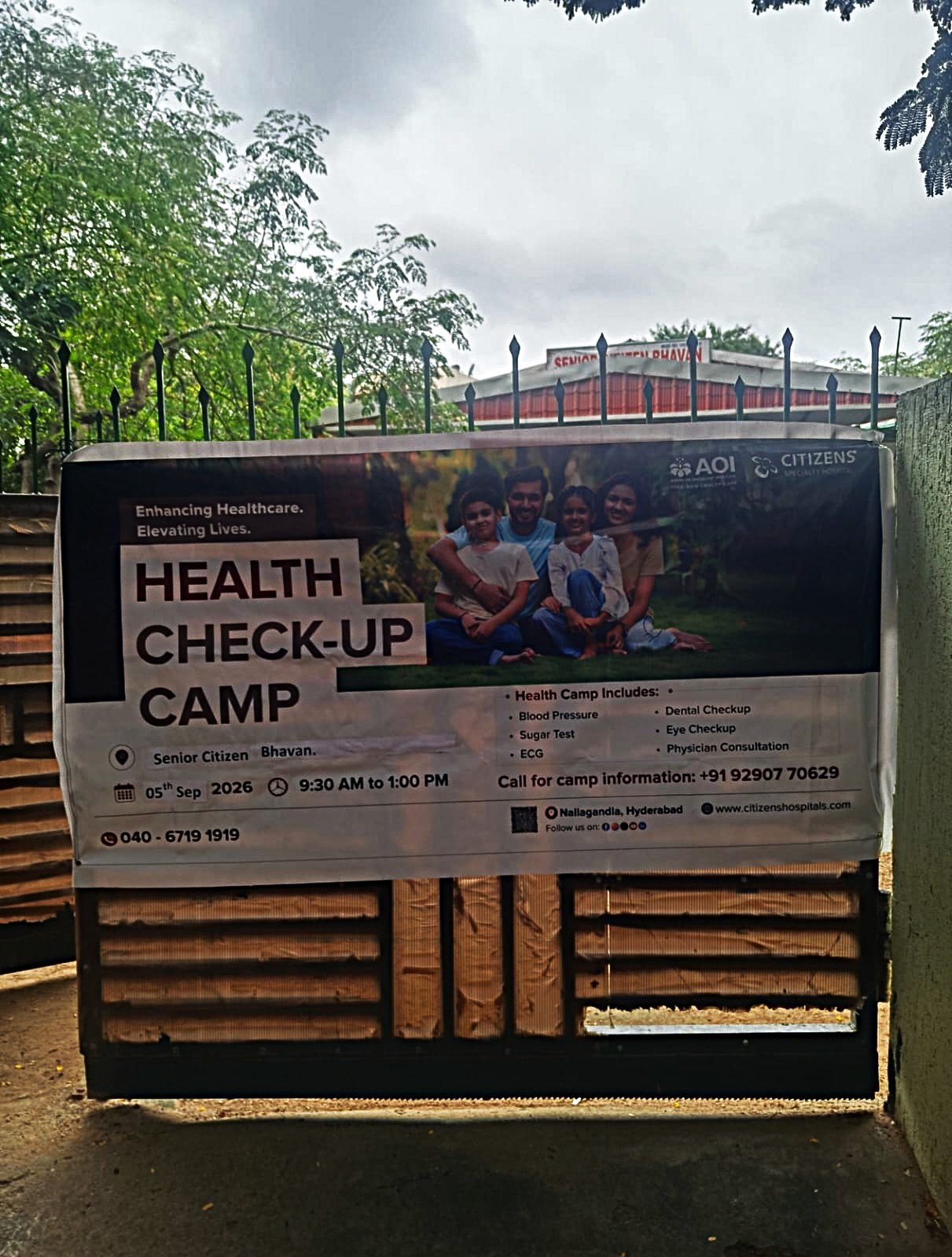 Flexi banner of Mega Health Camp at Senior Citizen Bhavan on 5th September 2026  .jpeg
